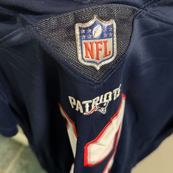NFL Patriots Navy and Red Kids Jersey - Picture 4 of 5
